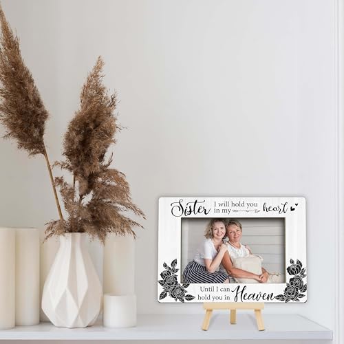 Loss of Sister Sympathy Gifts, Memorial Picture Frame, Remembrance Gifts Wooden Photo Frame with Easel, 4x6 Loss of Sister Picture Frame for Tabletop Display - G03 - style: Loss of Sister Picture Frame