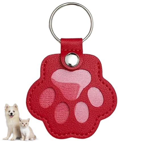 Cat Dog Hair Storage Keychain, Pet Hair Keychain, Fur Keepsake Keyring | Pet Memorial Gifts, Cat & Dog Lovers Gifts - color: Red
