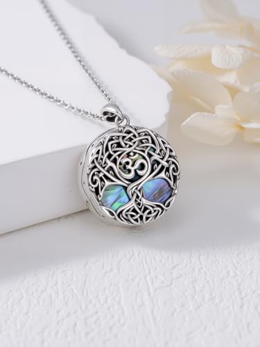 WINNICACA Urn Necklaces for Ashes 925 Sterling Silver Tree of Life Ash Necklace Cremation Jewelry Urn Pendants for Women Memorial Gifts for Birthday Christmas Funeral - style: 02-Urn