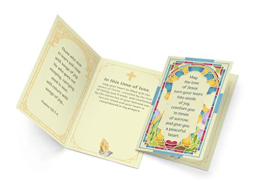 Assorted Religious Sympathy Cards 12 Pack, Prime Greetings, Made in America, Eco-Friendly, Thick Card Stock with Premium Envelope 5in x 7.75in, Packaged in Protective Mailer