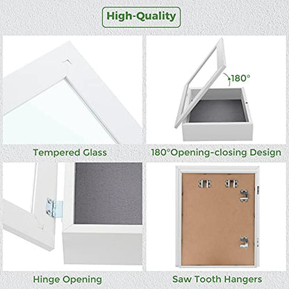 8.5x11 Shadow Box Frame Display Case, 2-inch Depth (White, 4 Pack) - color: White, size: 8x10.5(4 Sets)