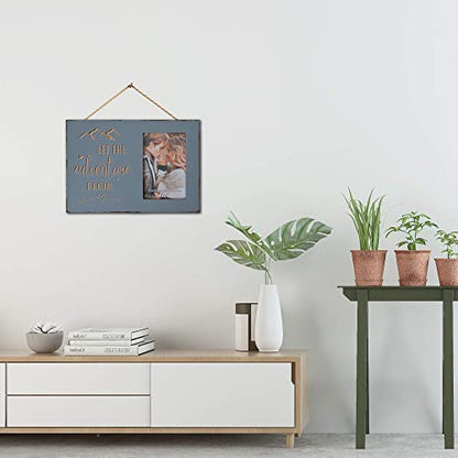 Wedding Engagement Picture Frame Gifts for Couples Let the Adventure Begin - color: Cool Grey Adventure