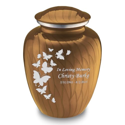 Geturns Embrace Adult Custom Butterfly Cremation Urns for Human Ashes I Pearl Gold Large Funeral Urn for Female and Male I 200 lbs (Pearl Gold) - color: Pearl Gold