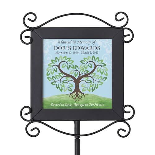 Let's Make Memories Personalized Memorial Garden Stake - Rooted in Love - Sympathy - Condolences - color: Planted In Memory