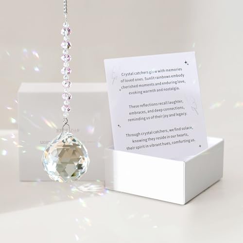 Hegelda Sympathy Gifts for Loss of Loved One Crystal Suncatcher Ornament - color: Light Purple