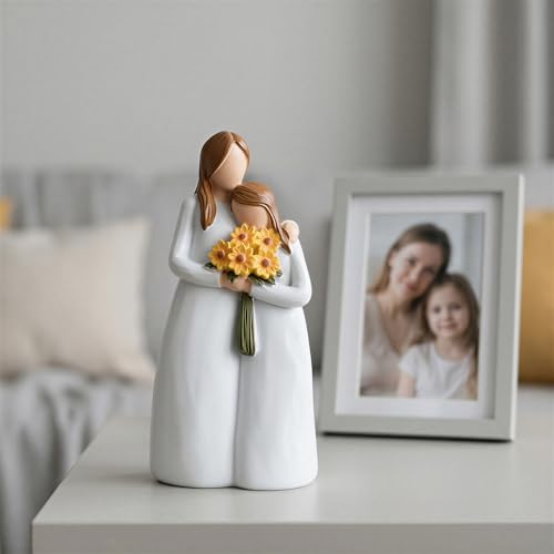 Mother Daughter Gift, Mom and Daughter's Figurines, Mom Birthday Gifts, Sculpted Hand-Painted Figure, Mom's Gifts from Daughter on Birthday, Mother's Day, Christmas, Thanksgiving, Mama Present - color: Mother Daughter Figurines
