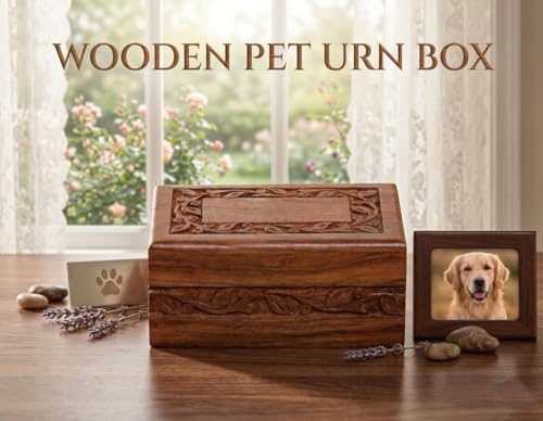 Paw Print Pet Memorial Keepsake Cremation Urns for Ashes Pet Urn Wood Keepsake Box Urns for Cat Dogs Ashes | Cat Memorials (5.5 X 3 .5X 2) - size: 5.5 X 3 .5X 2