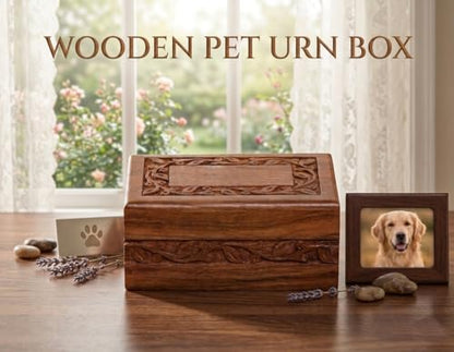 Paw Print Pet Memorial Keepsake Cremation Urns for Ashes Pet Urn Wood Keepsake Box Urns for Cat Dogs Ashes | Cat Memorials (5.5 X 3 .5X 2) - size: 5.5 X 3 .5X 2