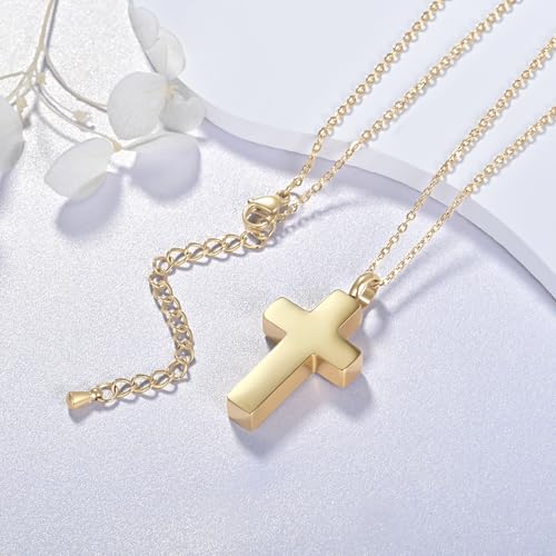 JLYY Cross Urn Necklace for Ashes Memorial Jewelry Men & Women