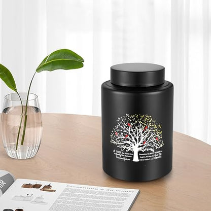 SOITIS Up to 140 lbs Medium Urn for Adult Human Ashes - 7.3 Inch Decorative Stainless Steel Cremation Urn, Big Keepsake Memorial Life Tree - size: Medium