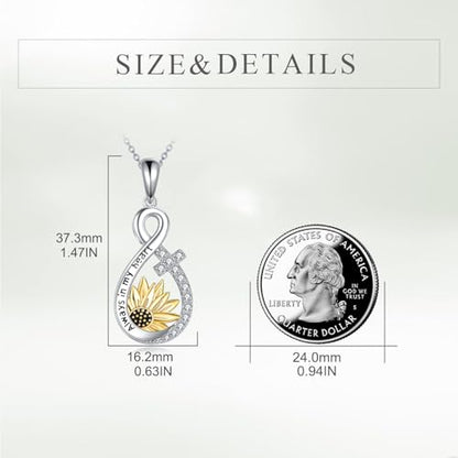 TIGER RIDER Pet Paw Necklace 925 Sterling Silver Cross Infinite love Necklace Pendant Pet Jewelry Gift for Dog Cat Lovers - style: Infite sunflower
