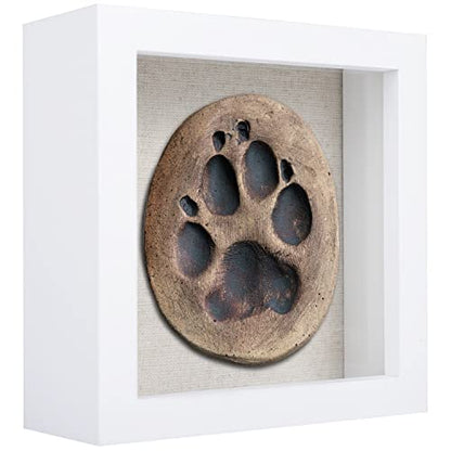 1DOT2 5x5 Small Shadow Box Frame Display Case, White | Grade A Pine Wood, HD Glass Front, Soft Linen Back, 1.2 Inch Depth, MDF Backboard, For Pet Flower Photos, White - color: White, size: 5x5