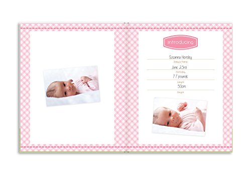 Lil' Peach Safari Train Baby Memory Book Photo Journal, Baby’s First Year Babybook Keepsake, Gender-Neutral Gift, Pink - style: Pink Safari