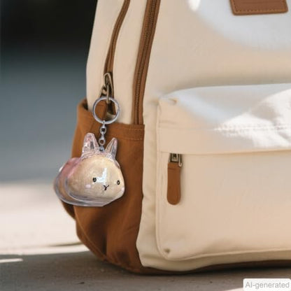 Rabbit Fur Storage Bottle - 2 Pack Rabbit Hair Storage Keychain, Transparent Memorial Pendant for Pet Keepsake, Grief Comfort Accessory