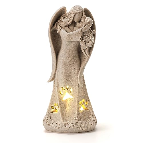 INLOMEM Dog Memorial Gifts for Loss of Dog, Pet Memorial Gifts, Pet Loss Gifts, Bereavement Gifts for Loss of Pet, Hand-Sculpted Dog Sympathy Gifts, Resin Sculpture (Granite) - color: Granite
