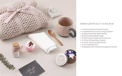 Get Well Soon Gift Baskets for Women -Brithday Gift,Self Care Package ,After Surgery recovery, Sympathy /Thinking of you gift,Condolence/ Grief /Farewell /Bereavement Gifts for Women(Champagne pink)