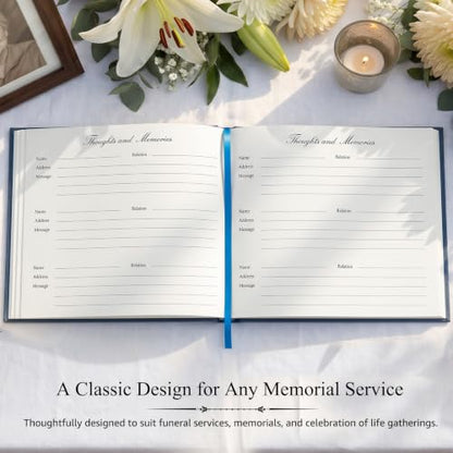 Funeral Guest Book 2026, Memorial Guest Book with Memory Pages, Family Tree & Gift Record, Hardcover Funeral Sign In Book for Up to 360 Guests, 8" x 10", for Memorial Service & Celebration of Life - style: Guest Book 2026