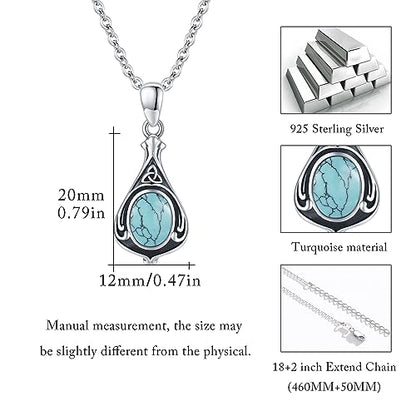 Urn Necklace for Ashes Cremation Jewelry 925 Sterling Silver Ashes Pendant Necklace Memorial Jewelry Gifts for Women Men Girls Boys - style: Celtic-Dec-Turquoise