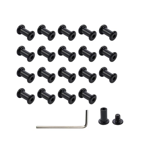 Oedema 20 Sets Chicago Screws Leather Rivets M6×8mm Socket Head Cap Bolt | Stainless Steel Barrel Nuts and Bolts, Binding Post Screw, Fastener Bolt Cap Nuts, for Furniture Beds Bags, with Allen Wrench - size: M6×8mm, 8×15mm