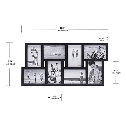 Malden International Designs 8-Opening 4x6 Collage Picture Frame, Black Plastic, Wall Mount - color: Black
