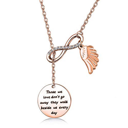 Zuo Bao Memorial Bracelet In Memory Of Dad Mom Sympathy Gift Those We Love Don't Go Away They Walk Beside Us Every Day Loss Jewelry for Her - color: those we love Y necklace RG