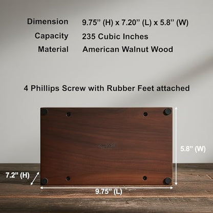 AspenStudio Legacy Walnut Wooden Urn for Cremation Ashes Handcrafted Urn for Adult Human by Aspen Studio