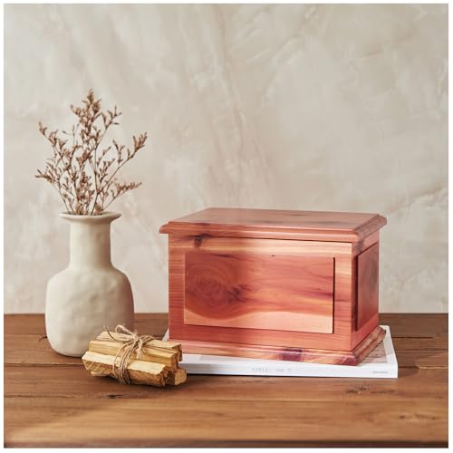 AspenStudio Cedar Wooden Urn for Cremation Ashes Handcrafted Cedar Wooden Urn for Adult Human Ashes by Aspen Studio