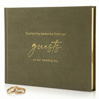 Beautiful Wedding Guest Book for Your Wedding Reception - Velvet Guestbook - color: Sage