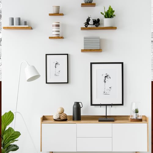 RattanView Plate Stands for Display Black Metal Easel with Reinforced Base Picture Frame Book Photo Plaque Platter Holder for Home Office Tabletop