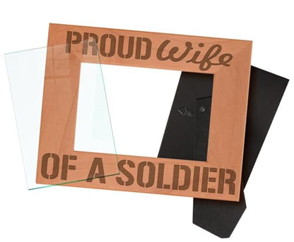 ThisWear Proud Wife of a Soldier Wood Frame - Landscape 4x6 - color: Wife, size: 4x6 Photo - Landscape
