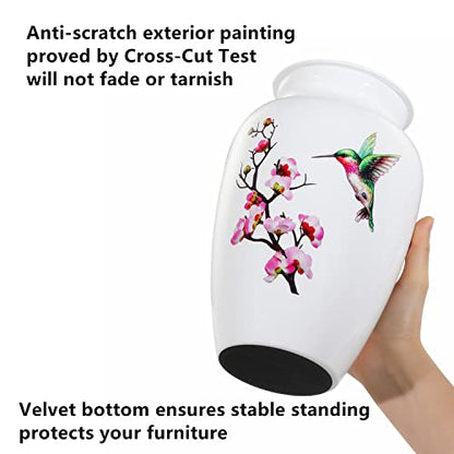 Memorials Urns for Human Ashes Adult Female and Male, Large Hummingbird Urn | White Metal Cremation Urn, Clean Interior, Secure Screw Lid, Engravable Funeral Urns, 220Lbs Capacity, with Velvet Bag - size: 1 Adult Urn
