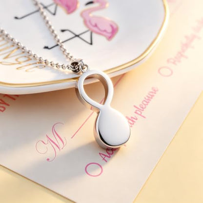 Infinity Pet Urn Necklace for Ashes Dog Cat Paw Print Eternal Love Cremation Jewelry Keepsake Ashes Necklace Stainless Steel Memorial Urn Pendant Necklace Infinite Shape Funeral Urn Necklace - color: Silver