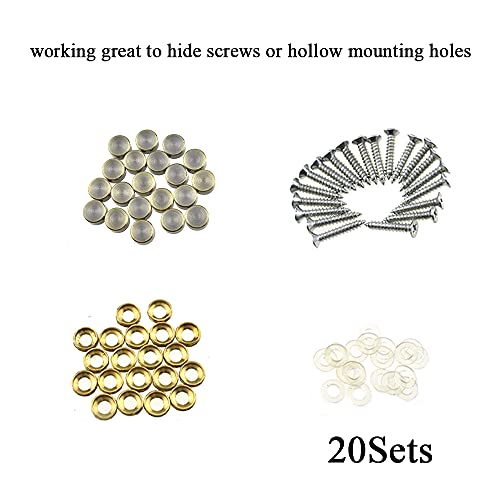 Hahiyo 10mm Diameter Mirror Screws Brushed Copper Material Solid Easy Install Brass Washer Decorative Caps Fasteners Nails Bronze 20 Pairs for Bathroom Mirrors Panels Kitchen Ceiling Arts Crafts - size: 10mm-20sets-Bronze