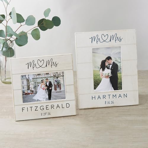 Personalization Universe Infinite Love 4x6 Horizontal Shiplap Wedding Picture Frame - size: 4" x 6" Horizontal