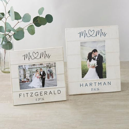 Personalization Universe Infinite Love 4x6 Horizontal Shiplap Wedding Picture Frame - size: 4" x 6" Horizontal