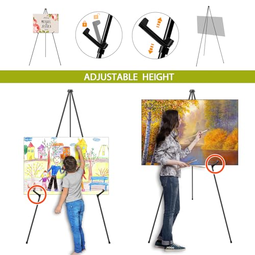 AROIC 63 "Easel Stand for Display, 20 Pack Portable Foldable Metal Easel | Signs Wedding Logos ,Arts, Painting,Adjustable Floor Easels with 20 Storage Bag - style: 20P