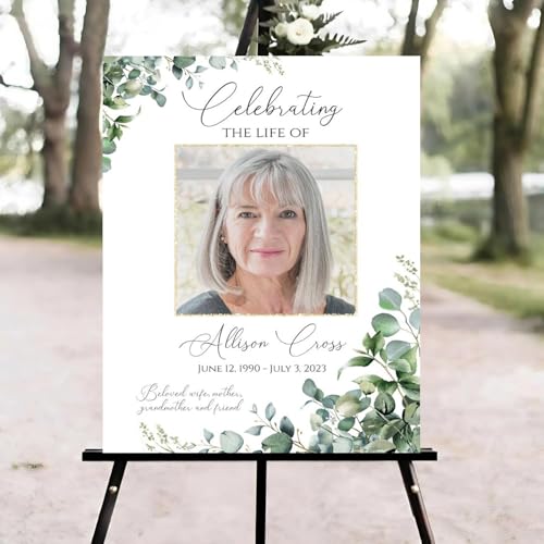 Funeral Welcome Sign, Celebration of Life Welcome Sign, in Loving Memory Sign, Celebration of Life Funeral Sign, Celebration of Life Sign, Memorial Sign with Photo #ghg145 - color: Version #28