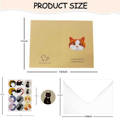Pet Sympathy Cards, Cats Loss Sympathy Card Bulk with Envelopes - color: Cat