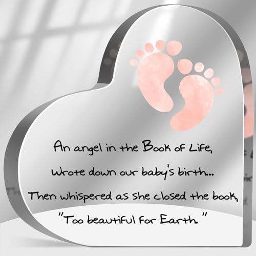 Miscarriage Gifts for Parents, Loss of Baby Sympathy Gift, Memorial Gifts for Loss of Baby Acrylic Keepsake, In Memory Of Loved One Sign, Grief Bereavement Remembrance Sign Plaque Decor - color: Baby Angel