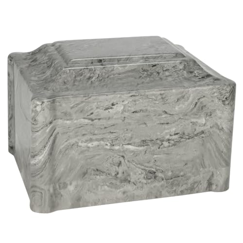 Claremont Stone Gray Cultured Marble Cremation Urn - Adult Size - Human Ashes Urn for Ground Burial, Home Memorial and Funeral - color: Gray