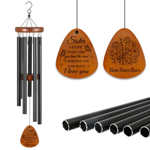 Sister Gift Wind Chimes for Outside Birthday Gifts Garden Wind Chimes Outdoor for Women Metal Windchimes for Outdoors, Indoors, Patio, Garden, Yard, Home Decor - size: Sister Gift