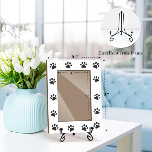 Pet Picture Frame Paw Print Frame Memorial Gifts for Cat Dog Mom Loss of Dog Cat Sympathy Desk Decor Photo Frame 4x6 Vertical -small27 - style: White-Pet