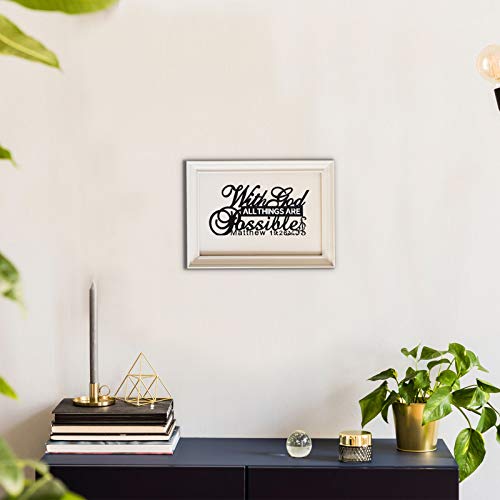 Jetec Inspirational Table Sign Art Decoration, with Lord Possible | Faith Decor for Table Centerpiece, Wooden Base Metal Cutout, Home Living Room, Motivational Letter Sign - style: With Lord Possible