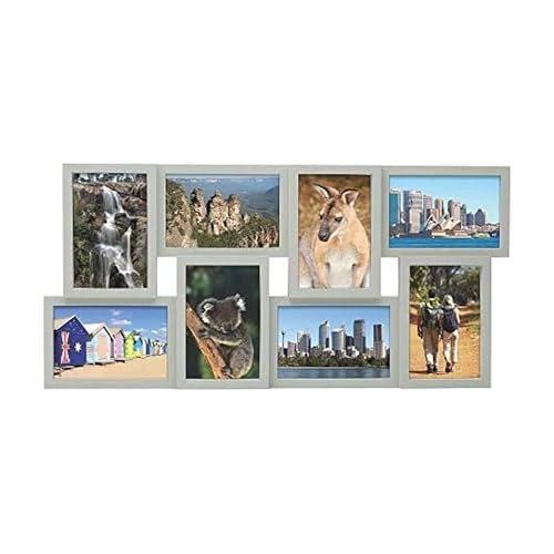 MELANNCO Collage Picture Frame for Wall, Holds 12 Photos - Six 4x6 and Six 6x4 Openings, 18x23 Inch White Plastic Multi Photo Display, Horizontal or Vertical Hanging - color: Gray, size: 18 x 23 Inch