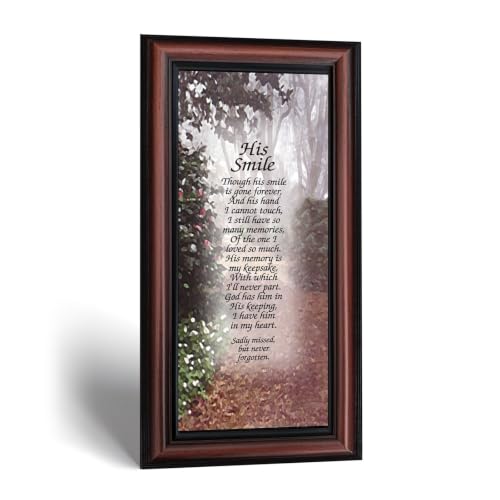 Crossroads Home Décor His Smile, in Memory of a Loved one, Loving Memory Gift, 7753W | Sympathy Gifts for Loss of Loved One, Memorial Gifts for Loss of Son, In Memory of Dad, Loss of Father - color: Walnut