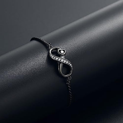 Urn for Ashes Infinity Bracelet for Women Girl Cubic Zirconia Cremation Keepsake Jewelry Gift for Human - color: Customize