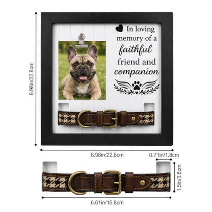 Dog Memorial Picture Frame with Collar Holder, Pet Memorial Gifts for Loss of Dog and Cat, Pet Loss Sympathy Remembrance and Bereavement Gift, Pet Memorial Frame Keepsake for Dogs Passing away