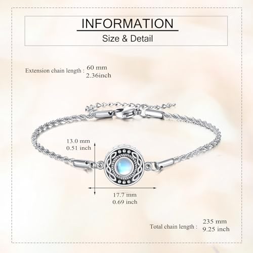 Celtic Knot Urn Bracelet for Ashes Stelring Silver Moonstone Cremation Keepsake Jewelry Gift for Women