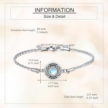 Celtic Knot Urn Bracelet for Ashes Stelring Silver Moonstone Cremation Keepsake Jewelry Gift for Women