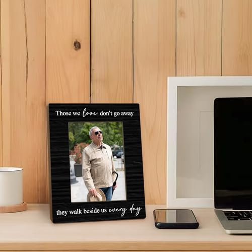 Memorial Gifts Picture Frame 5x7, Memorial Photo Frame, Sympathy Bereavement Gifts for Loss of Loved One, Those We Love Don't Go Away Wooden Picture Photo Frames for Desk Home Room Decor